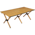 清系便携式露营桌子野餐桌椅套装野营用品装备户外折叠桌蛋卷桌 桃木色大号90轻便款