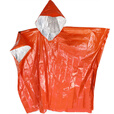 米囹户外登山应急保温毯急救毯锡纸铝箔救生毯野外求生防失温雨衣D 【应急保温雨衣】橙色3件