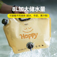 原始人户外便携音乐节储水袋大容量加厚装水软水袋徒步露营储水袋 12L卡其色- 带水龙头 加大容量