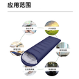 欢棠睡袋成人 户外冬季加厚露营办公室午休四季便携隔脏秋冬款睡袋 210*75cm 【藏青0.95kg】