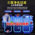 暮柒【送货上门】家用加厚牛筋三格化粪池 新农村旅行改造PE塑料桶 双层1.0方 175*75*80cm 约20人用