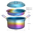 钛途（TITO TITANIUM）纯钛户外2.8L蒸锅汤锅户外露营家用套锅露营锅具蒸饭野炊大容量 2.8L蒸锅+蒸屉-冰砂蓝边炫彩