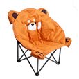 喜马拉雅折叠椅便携凳子户外椅子露营野餐椅儿童月亮椅折叠沙滩椅阳台家用 小熊儿童款蜜姜色