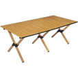 清系便携式露营桌子野餐桌椅套装野营用品装备户外折叠桌蛋卷桌 桃木色大号90轻便款