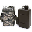 奴风 迷彩水壶US外出携带军训户外登山便携野外生存水杯 2L方水壶【卡其色US印字壶套】