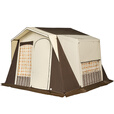HOTR复古家庭帐篷 户外露营装备大空间带烟囱口营地帐舒适透气棉布帐 D.house S_奶油白