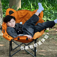 喜马拉雅折叠椅便携凳子户外椅子露营野餐椅儿童月亮椅折叠沙滩椅阳台家用 小熊儿童款蜜姜色