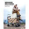 北山狼 户外露营车折叠推车大容量可坐人躺逛遛娃营地车超大号手推车 咖啡色 500L 坦克轮+黑色桌板