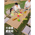 野徒者露营桌蛋卷桌户外折叠桌子椅便携式野餐桌椅露营装备野炊野营套装 耀夜黑-超大号-榉木扶手 加固承重