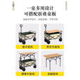 摆摊推车可折叠露营带桌子小吃车商用夜市烤肠冰粉车野餐摆摊神器 (拖斗)117加长升降(米车木纹桌)