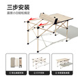 westfieldoutdoor户外折叠桌碳钢铝合金野餐桌子露营桌装备蛋卷桌套装野外野营桌椅 方桌丨中号（54cm）