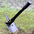 户外便携式四合一铲折叠钓鱼铁锹多功能防身折叠兵工铲野营工兵锹 【指南针款】黑色1把