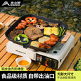 北山狼 户外露营烤盘 卡式炉烧烤盘 烤肉盘 家用不粘锅煎盘 黑色-带出油口