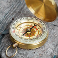 指南针高精度强磁户外钥匙扣激光翻盖铜复古指北针夜光怀表指南针 银色【指南针】