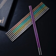 Ti artisan钛工匠纯钛筷子家用高档结晶冰花筷子抗菌防霉餐具防滑耐高温彩色 230mm钛筷子【璀璨银】