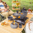 北岳露营用品装备野外炊具煎煮锅具123456人便携餐具套装卡式炉烧水壶 3-4人煎煮壶组合（详见配置图）