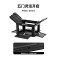black dog黑狗折叠收纳箱食品级大容量置物箱户外野餐露营车载储物箱带木板 五面可开50L