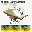 XMSJ户外露营折叠椅躺椅午休椅可坐可躺可睡承重500斤加厚家用月亮椅 黑色带腿托