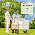 露营车户外折叠车营地车野餐摆摊野营拖车小推车儿童可躺旅行车 卡其飞机轮推杆款+遮阳棚+雨棚