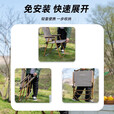 户外折叠椅便携式野餐克米特椅超轻钓鱼椅露营用品装备椅沙滩桌椅 【加大号-卡其色】-榉木扶手