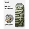 自由兵睡袋户外秋冬成人露营单双人便携睡袋学生午休家用信封冬季睡袋 旅行过夜绿色1.8kg仿羽棉8-12℃
