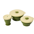 牧高笛（MOBIGARDEN）京宴 户外露营野餐多功能烹饪折叠杯碗三件套 NX25666003 苔原绿