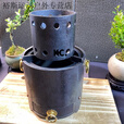 靠森（Kaooseen）抖音同款炭火炉复古取暖铸铁小圆炉气化户外炭茶炉便携式小钢 圆炉直径14厘米高度14厘米(重7.3