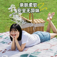 Aoran野餐垫防潮垫加厚户外春游垫子沙滩垫爬行垫便携露营野炊地垫防水 200*200（美拉德色） 超声波防潮垫【可机洗】