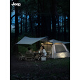 JEEP帐篷户外露营防雨过夜3人-4人便携式折叠露营帐篷全自动加厚防晒 加大黑胶遮阳款+可拆天幕【两门两窗】【防潮垫】