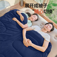 北极狼睡袋成人四季通用款户外露营办公室午休车用便携双人被子两用 藏青0.95KG（190+30）*75