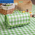 潮思汇极地火野餐垫春游防潮垫野餐布户外便携防水草野炊地垫郊游风 双面防水/无/不沾草红格 加厚150*200可坐6人