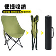 折叠椅便携折叠高靠背月亮椅户外露营椅子躺椅小凳子折叠凳钓椅 高背月亮椅（曜石黑）