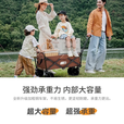 探险者（TAN XIAN ZHE）露营车坦克轮带桌板露营车户外折叠特大号快递车小拖车野餐拉车 150L 曜石黑实心静音轮+桌板
