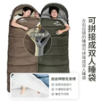 Naturehike挪客睡袋成人户外露营超轻秋冬棉睡袋 办公室内午休加厚防寒被子 羽绒棉-天际蓝U250S+送充气枕