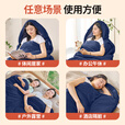 北极狼睡袋成人四季通用款户外露营办公室午休车用便携双人被子两用 藏青0.95KG（190+30）*75