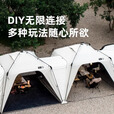探险者车边速开天幕帐篷户外夏季露营黑胶穹顶帐篷防晒遮阳棚新品 PE防水地席 多人