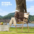 疆屿户外折叠椅克米特椅露营椅便携钓鱼沙滩折叠板凳露营装备全套 【秒杀限量款】中号卡其塑料扶手