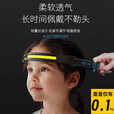 儿童头灯赶海户外儿童头戴灯露营钓鱼探照灯迷你超亮长续航感应式 【一条灯带800MAH】特A全白光