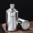 Ti artisan钛工匠超轻纯钛酒壶户外露营便携扁圆酒精罐金属随身高档圆形酒瓶 260ml纯钛茅台形酒壶