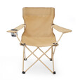 【骆驼制造商】户外折叠椅带扶手露营椅便携钓鱼折叠有靠背椅子 暖金色【加高椅背+扶手杯袋】