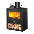 满钵真火壁炉木柴冬天取暖家用取暖炉燃木柴火民宿别墅农村温暖取暖器 升级版 50型双开门独立大烤箱款