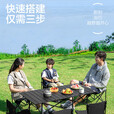 铂呐苓蛋卷桌户外桌椅折叠桌露营桌子稳固轻量便携式野餐装备 黑色长条形折叠桌