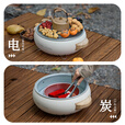 骆驼（CAMEL）JEANS围炉煮茶电炭双用套装器具全套烧烤炉户外家用室内新款 【电炭两用】围炉+炭3斤+罐罐套1