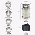 妙普乐户外折叠灶台新型无烟自驾游露营便携式折叠野 小号不锈钢柴火炉[13*13*20cm]