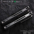 MAXACE黑曜石2代一体钛合金M390钢锆合金贴片户外蝴蝶甩练习音叉未开刃 喷砂柄+M390+练习音叉