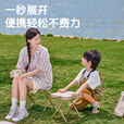 户外折叠凳子露营轻便携式小马扎折叠椅排队手包钓鱼椅子野餐用品 卡其色【大号】双层椅面/加厚管壁/轻量便携 「多场景可用」火车/高铁/地铁/排队