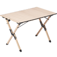 牧高笛（MOBIGARDEN）山涧蛋卷桌 户外露营便携式餐桌轻量可折叠铝合金蛋卷桌 加高款/原木色M