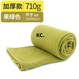 靠森（Kaooseen）户外抓绒睡袋野营旅行内胆被保暖四季露营午休膝盖毯隔脏睡袋 加厚款-果绿色 183cmX83cm