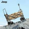 JEEP露营推车可折叠户外手推野餐车营地拖车拉杆小拉车桌板野营车 【翻斗款】黑色大号自带推杆 400L