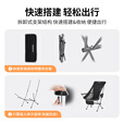 KingCamp 户外露营超轻椅透气折叠椅月亮椅子便携折叠铝合金钓鱼凳子装备 加宽高背超轻椅【青色】